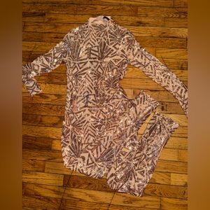 Sequin Geometric Pattern Dress